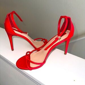 Women’s Forever 21 Red Open Toe 3 1/2 inch heel shoe